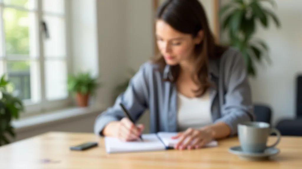 Žena zapisuje dluhové závazky do notebooku s finančními údaji